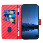 Ốp điện thoại da khóa sợi carbon YX0070 kèm dây đeo, dành cho iPhone 13 Pro Max, iPhone 13 Pro, iPhone 13, iPhone 13 mini, iPhone 12 / 12 Pro, iPhone 12 Pro Max
