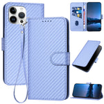 Ốp điện thoại da khóa sợi carbon YX0070 kèm dây đeo, dành cho iPhone 13 Pro Max, iPhone 13 Pro, iPhone 13, iPhone 13 mini, iPhone 12 / 12 Pro, iPhone 12 Pro Max