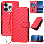 Ốp điện thoại da khóa sợi carbon YX0070 kèm dây đeo, dành cho iPhone 13 Pro Max, iPhone 13 Pro, iPhone 13, iPhone 13 mini, iPhone 12 / 12 Pro, iPhone 12 Pro Max