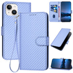 Ốp điện thoại da khóa sợi carbon YX0070 kèm dây đeo, dành cho iPhone 13 Pro Max, iPhone 13 Pro, iPhone 13, iPhone 13 mini, iPhone 12 / 12 Pro, iPhone 12 Pro Max