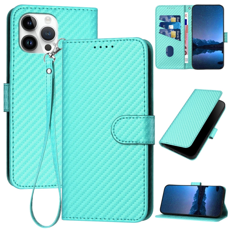 Ốp điện thoại da khóa sợi carbon YX0070 kèm dây đeo, dành cho iPhone 13 Pro Max, iPhone 13 Pro, iPhone 13, iPhone 13 mini, iPhone 12 / 12 Pro, iPhone 12 Pro Max