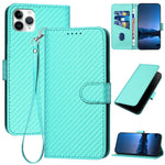 Ốp điện thoại da khóa sợi carbon YX0070 kèm dây đeo, dành cho iPhone 12 mini, iPhone 11 Pro Max, iPhone 11, iPhone 11 Pro, iPhone X / XS, iPhone XR