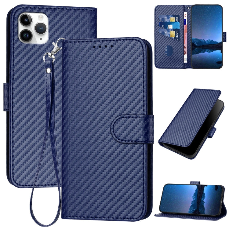 Ốp điện thoại da khóa sợi carbon YX0070 kèm dây đeo, dành cho iPhone 12 mini, iPhone 11 Pro Max, iPhone 11, iPhone 11 Pro, iPhone X / XS, iPhone XR