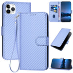 Ốp điện thoại da khóa sợi carbon YX0070 kèm dây đeo, dành cho iPhone 12 mini, iPhone 11 Pro Max, iPhone 11, iPhone 11 Pro, iPhone X / XS, iPhone XR