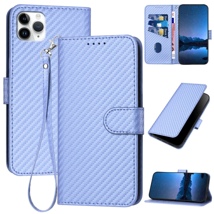 Ốp điện thoại da khóa sợi carbon YX0070 kèm dây đeo, dành cho iPhone 12 mini, iPhone 11 Pro Max, iPhone 11, iPhone 11 Pro, iPhone X / XS, iPhone XR