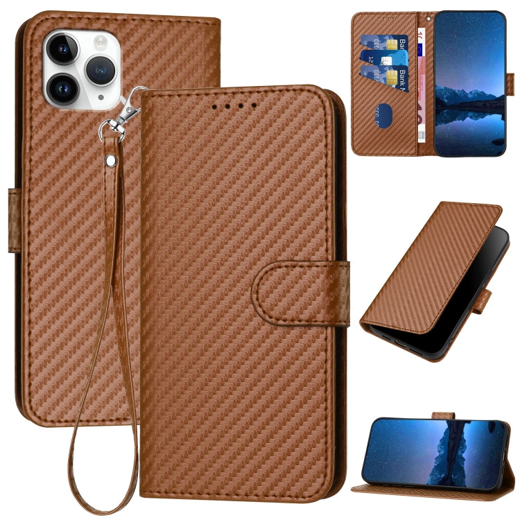 Ốp điện thoại da khóa sợi carbon YX0070 kèm dây đeo, dành cho iPhone 12 mini, iPhone 11 Pro Max, iPhone 11, iPhone 11 Pro, iPhone X / XS, iPhone XR