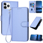 Ốp điện thoại da khóa sợi carbon YX0070 kèm dây đeo, dành cho iPhone 12 mini, iPhone 11 Pro Max, iPhone 11, iPhone 11 Pro, iPhone X / XS, iPhone XR