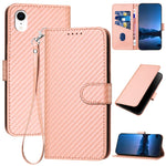 Ốp điện thoại da khóa sợi carbon YX0070 kèm dây đeo, dành cho iPhone 12 mini, iPhone 11 Pro Max, iPhone 11, iPhone 11 Pro, iPhone X / XS, iPhone XR