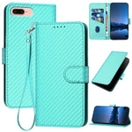 Ốp điện thoại da khóa sợi carbon YX0070 kèm dây đeo, dành cho iPhone XS Max, iPhone 8 Plus / 7 Plus