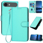 Bao da điện thoại bằng da họa tiết sợi carbon YX0070 có khóa cài và dây đeo, dành cho iPhone 17e / 16e, dành cho iPhone 17 Pro Max, dành cho iPhone 17 Pro, dành cho iPhone 17, dành cho iPhone Air, dành cho iPhone 16 Pro Max