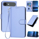 Bao da điện thoại bằng da họa tiết sợi carbon YX0070 có khóa cài và dây đeo, dành cho iPhone 17e / 16e, dành cho iPhone 17 Pro Max, dành cho iPhone 17 Pro, dành cho iPhone 17, dành cho iPhone Air, dành cho iPhone 16 Pro Max
