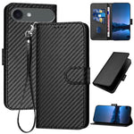 Bao da điện thoại bằng da họa tiết sợi carbon YX0070 có khóa cài và dây đeo, dành cho iPhone 17e / 16e, dành cho iPhone 17 Pro Max, dành cho iPhone 17 Pro, dành cho iPhone 17, dành cho iPhone Air, dành cho iPhone 16 Pro Max
