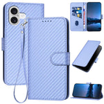 Bao da điện thoại bằng da họa tiết sợi carbon YX0070 có khóa cài và dây đeo, dành cho iPhone 17e / 16e, dành cho iPhone 17 Pro Max, dành cho iPhone 17 Pro, dành cho iPhone 17, dành cho iPhone Air, dành cho iPhone 16 Pro Max