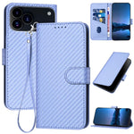 Bao da điện thoại bằng da họa tiết sợi carbon YX0070 có khóa cài và dây đeo, dành cho iPhone 17e / 16e, dành cho iPhone 17 Pro Max, dành cho iPhone 17 Pro, dành cho iPhone 17, dành cho iPhone Air, dành cho iPhone 16 Pro Max