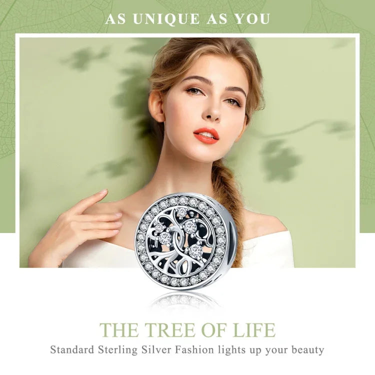 Vòng tay cây sự sống bạc S925 dây trang trí với hạt rời