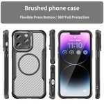 Ốp điện thoại trong suốt họa tiết sợi carbon MagSafe, dành cho iPhone 11 Pro