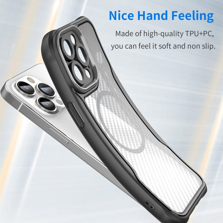 Ốp điện thoại trong suốt họa tiết sợi carbon MagSafe, dành cho iPhone 11 Pro
