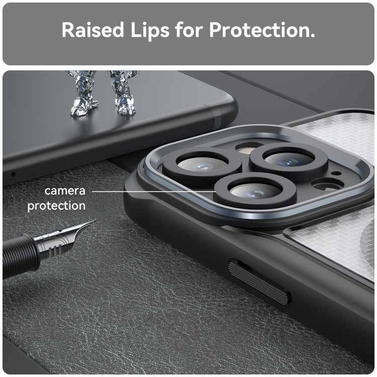 Ốp điện thoại trong suốt họa tiết sợi carbon MagSafe, dành cho iPhone 11 Pro