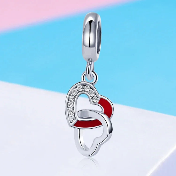 Mặt dây chuyền bạc sáng tạo trái tim đến trái tim làm thủ công S925 dây trang sức