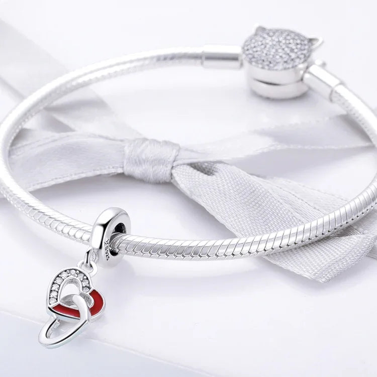 Mặt dây chuyền bạc sáng tạo trái tim đến trái tim làm thủ công S925 dây trang sức