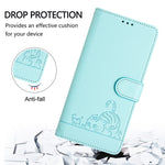Bao da điện thoại RFID họa tiết nổi mèo chuột có dây đeo, dành cho iPhone 13 mini, iPhone 12/12 Pro, iPhone 12 Pro Max, iPhone 12 mini, iPhone 11 Pro Max, iPhone 11, iPhone 11 Pro, iPhone XS / X