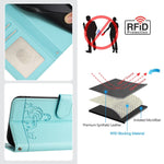 Ốp điện thoại da họa tiết nổi hình mèo chuột có RFID và dây đeo, dành cho iPhone XR, iPhone XS Max, iPhone 8 Plus / 7 Plus