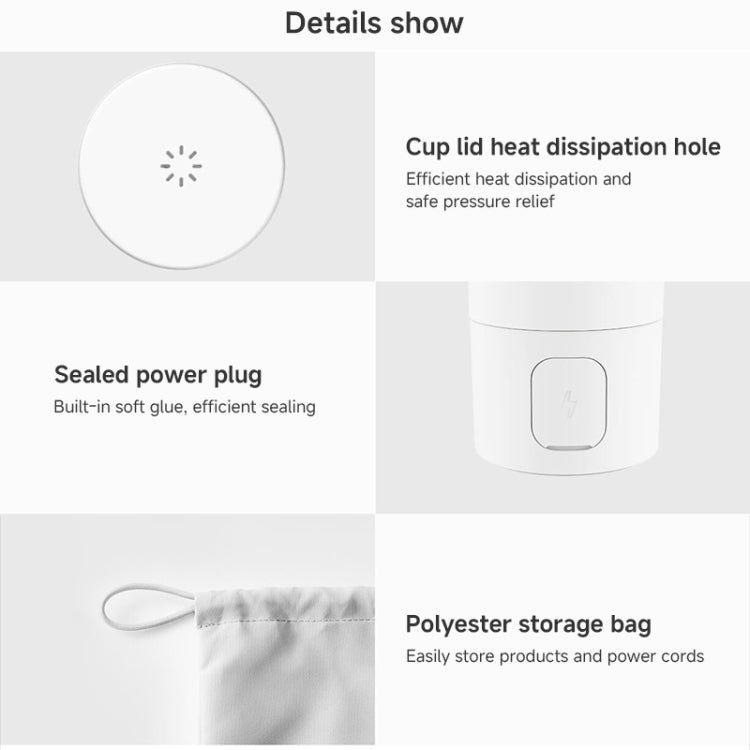 Cốc sưởi điện thông minh di động Xiaomi Mijia 2, phích cắm Mỹ