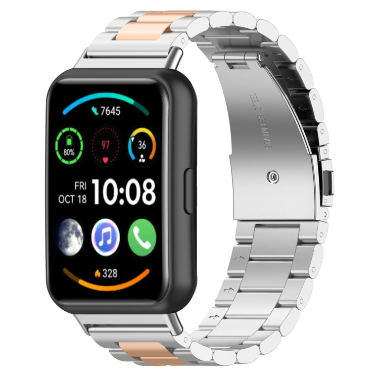 Three Bead Stainless Steel Metal Watch Band, For Huawei Watch Fit 5 / Fit 5 Pro / Fit 4 / Fit 3