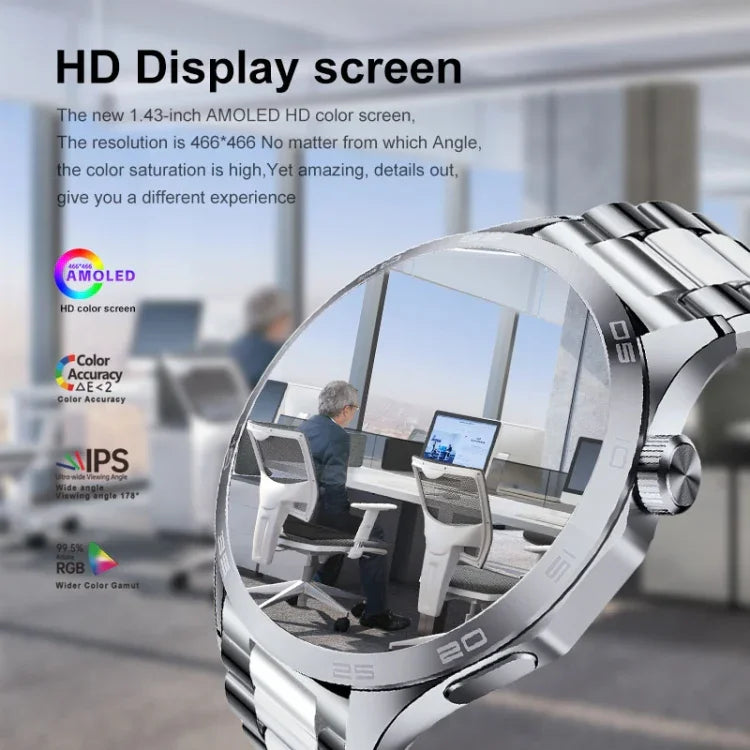 Đồng hồ thông minh thể thao WS-26 1.52 inch IP67, Hỗ trợ gọi Bluetooth / Ngủ / Oxy trong máu / Nhịp tim / Huyết áp, Dây silicone, Dây thép, Dây da