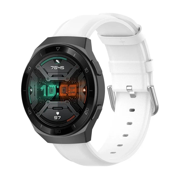 Dây da 22mm với khóa đuôi tròn, Dành cho Ticwatch Pro 2020, Dành cho Huawei Watch GT2E, Dành cho Samsung Galaxy Watch 3 45mm
