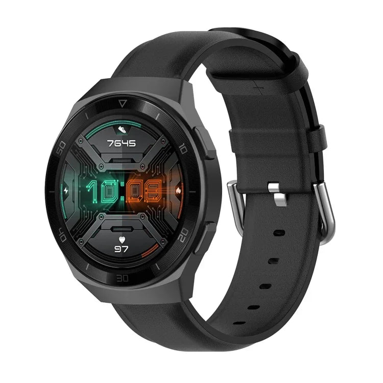Dây da 22mm với khóa đuôi tròn, Dành cho Ticwatch Pro 2020, Dành cho Huawei Watch GT2E, Dành cho Samsung Galaxy Watch 3 45mm