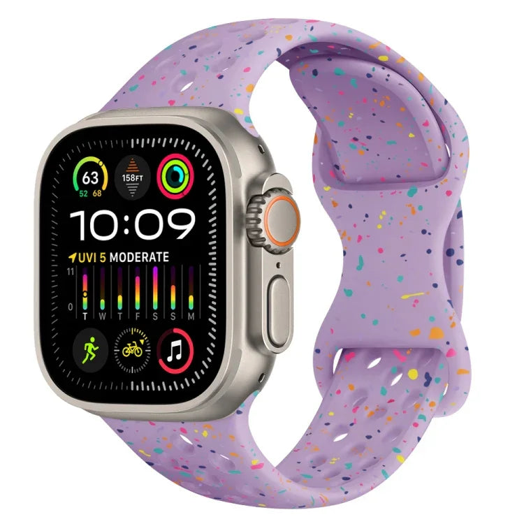 Dây đồng hồ silicone kiểu khóa bướm có lỗ họa tiết ngụy trang, Dành cho Apple Watch Ultra 2 49mm, Dành cho Apple Watch Series 9 45mm, Dành cho Apple Watch Series 9 41mm, Dành cho Apple Watch Ultra 49mm