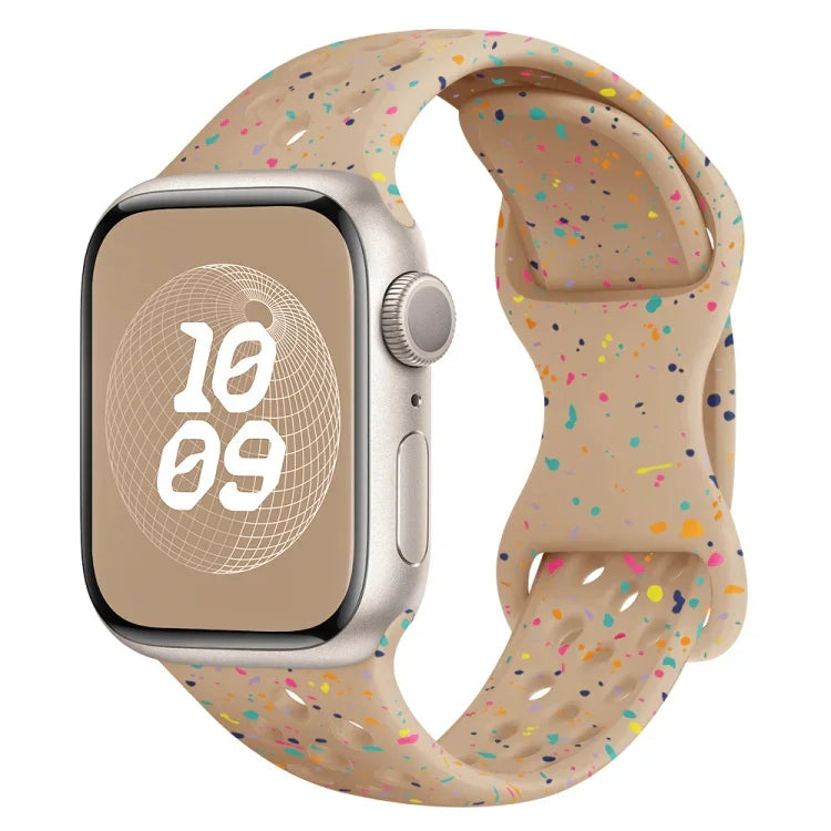 Dây đồng hồ silicone kiểu khóa bướm có lỗ họa tiết ngụy trang, Dành cho Apple Watch Ultra 2 49mm, Dành cho Apple Watch Series 9 45mm, Dành cho Apple Watch Series 9 41mm, Dành cho Apple Watch Ultra 49mm