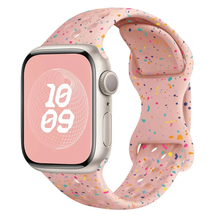 Dây đồng hồ silicone kiểu khóa bướm có lỗ họa tiết ngụy trang, Dành cho Apple Watch Ultra 2 49mm, Dành cho Apple Watch Series 9 45mm, Dành cho Apple Watch Series 9 41mm, Dành cho Apple Watch Ultra 49mm