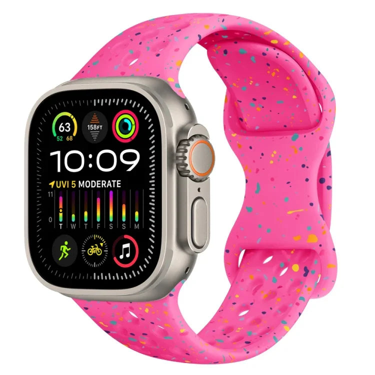 Dây đồng hồ silicone kiểu khóa bướm có lỗ họa tiết ngụy trang, Dành cho Apple Watch Ultra 2 49mm, Dành cho Apple Watch Series 9 45mm, Dành cho Apple Watch Series 9 41mm, Dành cho Apple Watch Ultra 49mm
