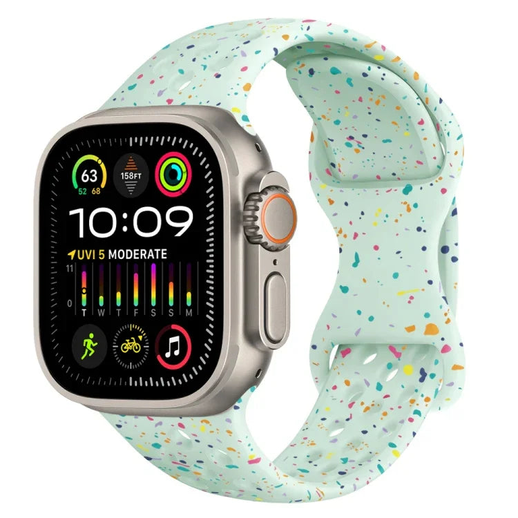 Dây đồng hồ silicone kiểu khóa bướm có lỗ họa tiết ngụy trang, Dành cho Apple Watch Ultra 2 49mm, Dành cho Apple Watch Series 9 45mm, Dành cho Apple Watch Series 9 41mm, Dành cho Apple Watch Ultra 49mm