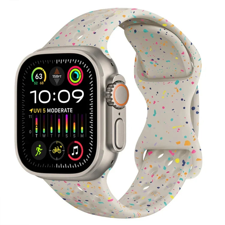 Dây đồng hồ silicone kiểu khóa bướm có lỗ họa tiết ngụy trang, Dành cho Apple Watch Ultra 2 49mm, Dành cho Apple Watch Series 9 45mm, Dành cho Apple Watch Series 9 41mm, Dành cho Apple Watch Ultra 49mm