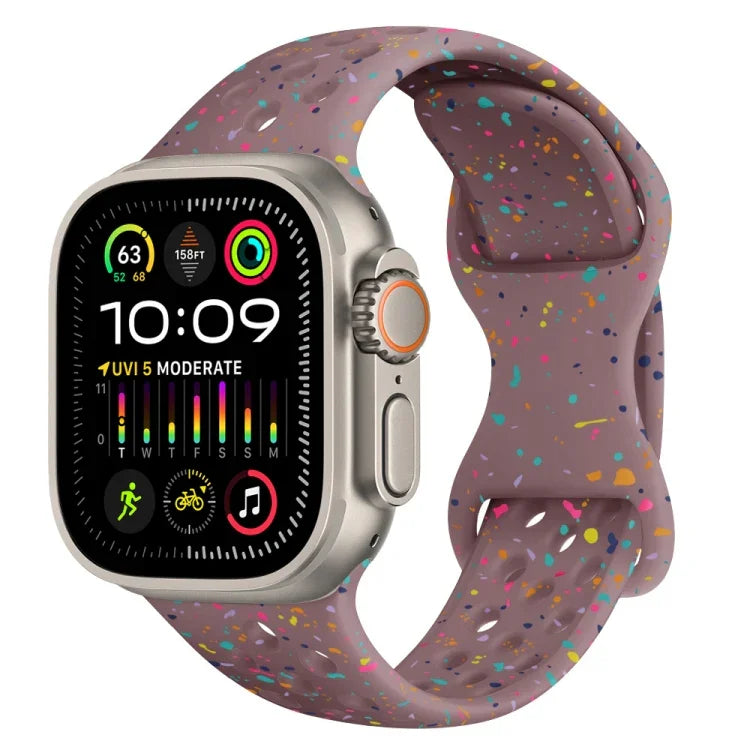 Dây đồng hồ silicone kiểu khóa bướm có lỗ họa tiết ngụy trang, Dành cho Apple Watch Ultra 2 49mm, Dành cho Apple Watch Series 9 45mm, Dành cho Apple Watch Series 9 41mm, Dành cho Apple Watch Ultra 49mm