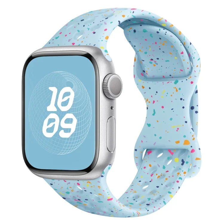 Dây đồng hồ silicone kiểu khóa bướm có lỗ họa tiết ngụy trang, Dành cho Apple Watch Series 6 40mm, Dành cho Apple Watch Series 6 44mm, Dành cho Apple Watch Series 5 44mm, Dành cho Apple Watch Series 5 40mm