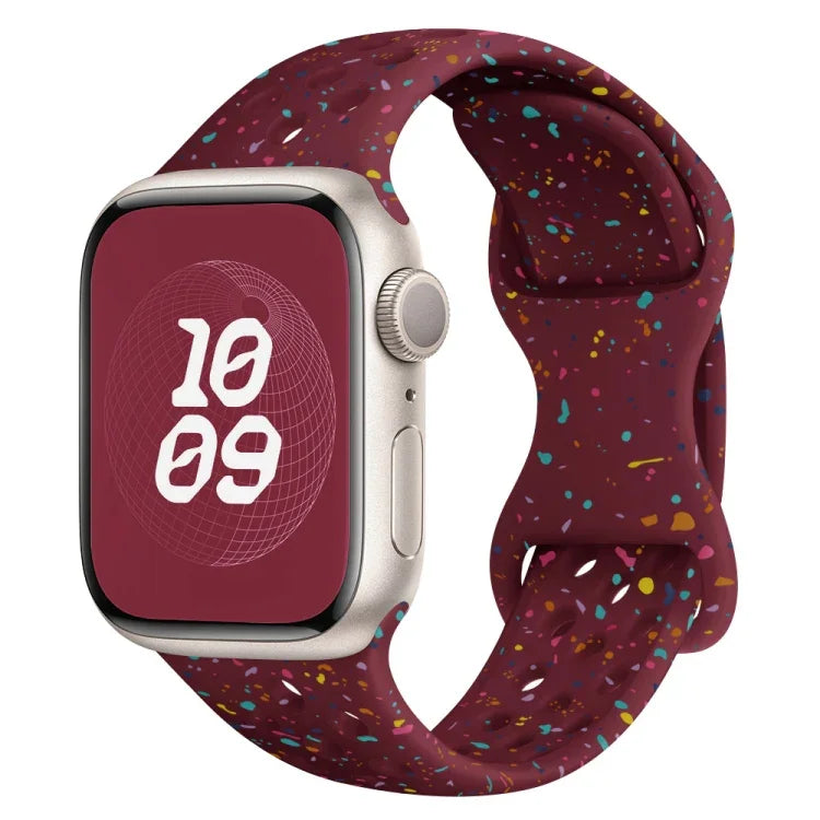Dây đồng hồ silicone kiểu khóa bướm có lỗ họa tiết ngụy trang, Dành cho Apple Watch Series 2 42mm, Dành cho Apple Watch Series 2 38mm, Dành cho Apple Watch 42mm, Dành cho Apple Watch 38mm