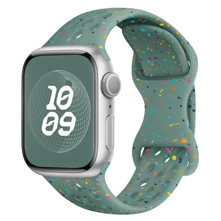 Dây đồng hồ silicone kiểu khóa bướm có lỗ họa tiết ngụy trang, Dành cho Apple Watch Series 2 42mm, Dành cho Apple Watch Series 2 38mm, Dành cho Apple Watch 42mm, Dành cho Apple Watch 38mm