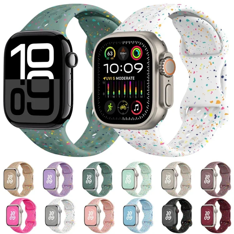 Dây đồng hồ silicone kiểu khóa bướm có lỗ họa tiết ngụy trang, Dành cho Apple Watch Series 2 42mm, Dành cho Apple Watch Series 2 38mm, Dành cho Apple Watch 42mm, Dành cho Apple Watch 38mm