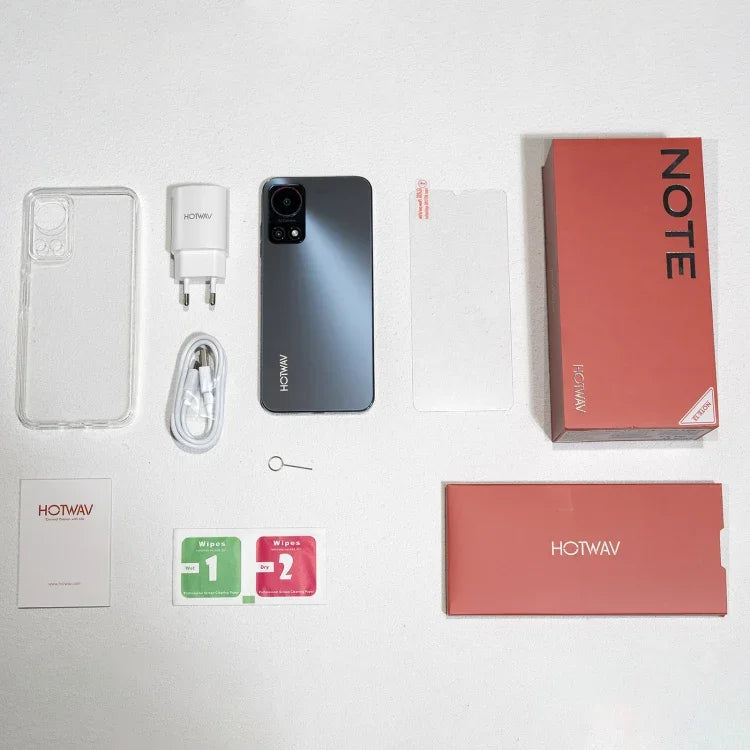 HOTWAV Note 13, Nhận diện vân tay bên cạnh, Màn hình 6.6 inch Android 13 T606 Octa Core lên đến 1.6GHz, Mạng: 4G, OTG, 4GB+128GB