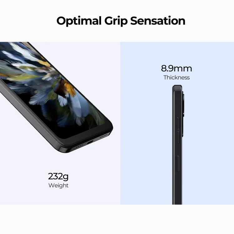 HOTWAV Note 13, Nhận diện vân tay bên cạnh, Màn hình 6.6 inch Android 13 T606 Octa Core lên đến 1.6GHz, Mạng: 4G, OTG, 4GB+128GB