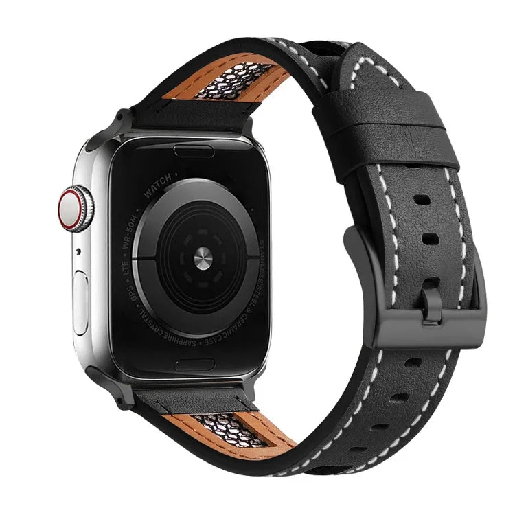 Dây đồng hồ da bê thật dạng lưới, Dành cho Apple Watch SE 40mm, Dành cho Apple Watch SE 44mm, Dành cho Apple Watch Series 6 40mm, Dành cho Apple Watch Series 6 44mm, Dành cho Apple Watch Series 5 44mm, Dành cho Apple Watch Series 5 40mm
