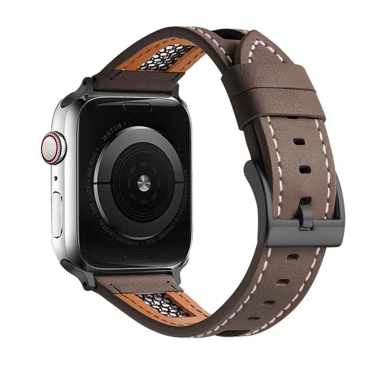 Dây đồng hồ da bê thật dạng lưới, Dành cho Apple Watch 42mm, Dành cho Apple Watch 38mm