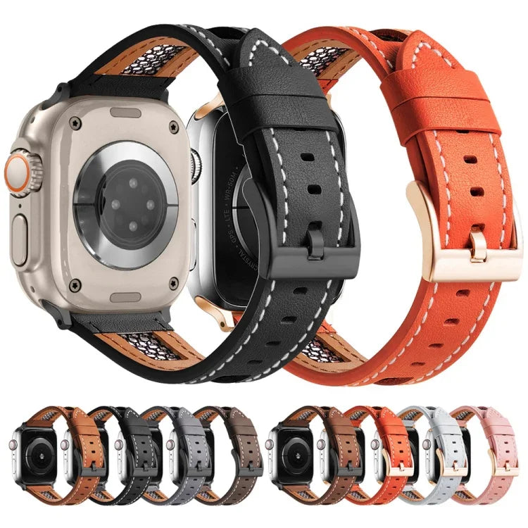 Dây đồng hồ da bê thật dạng lưới, Dành cho Apple Watch Series 8 41mm, Dành cho Apple Watch Series 8 45mm, Dành cho Apple Watch SE 2022 40mm, Dành cho Apple Watch SE 2022 44mm, Dành cho Apple Watch Series 7 41mm, Dành cho Apple Watch Series 7 45mm