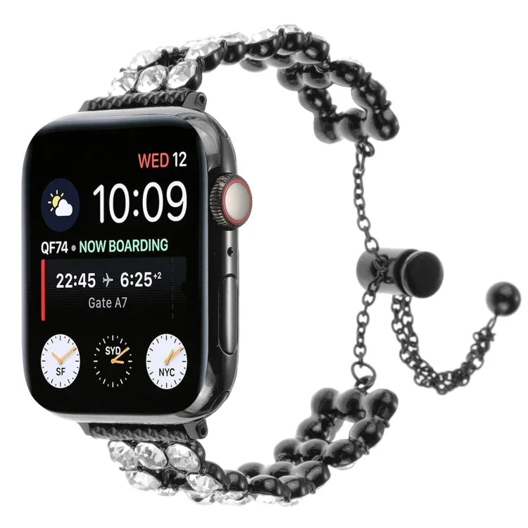 Dây đồng hồ vòng tay kim loại đính đá Rhinestone, Dành cho Apple Watch 42mm, Dành cho Apple Watch 38mm