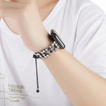 Dây đồng hồ vòng tay kim loại đính đá Rhinestone, Dành cho Apple Watch 42mm, Dành cho Apple Watch 38mm