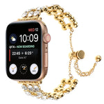 Dây đồng hồ vòng tay kim loại đính đá Rhinestone, Dành cho Apple Watch 42mm, Dành cho Apple Watch 38mm